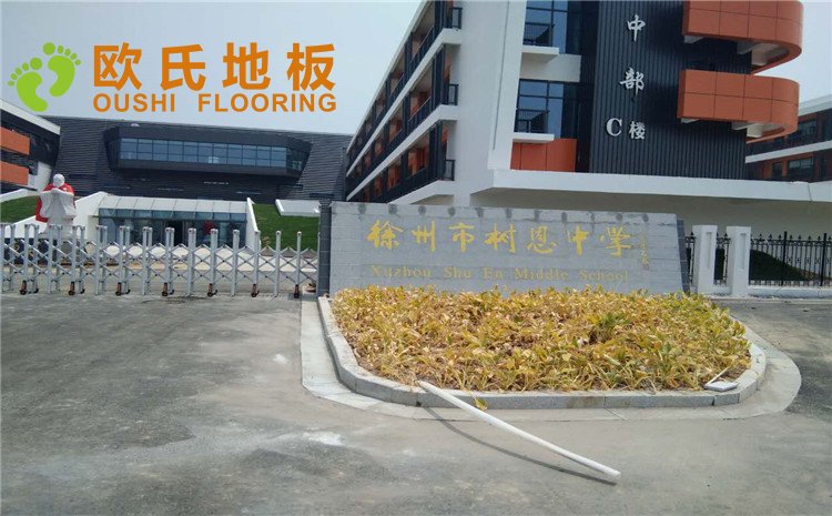 江蘇徐州樹恩中學籃球館健身房木地板案例
