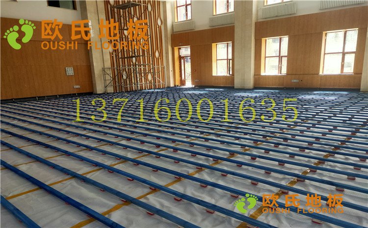 黑龍江雙鴨山籃球館實木運動地板案例